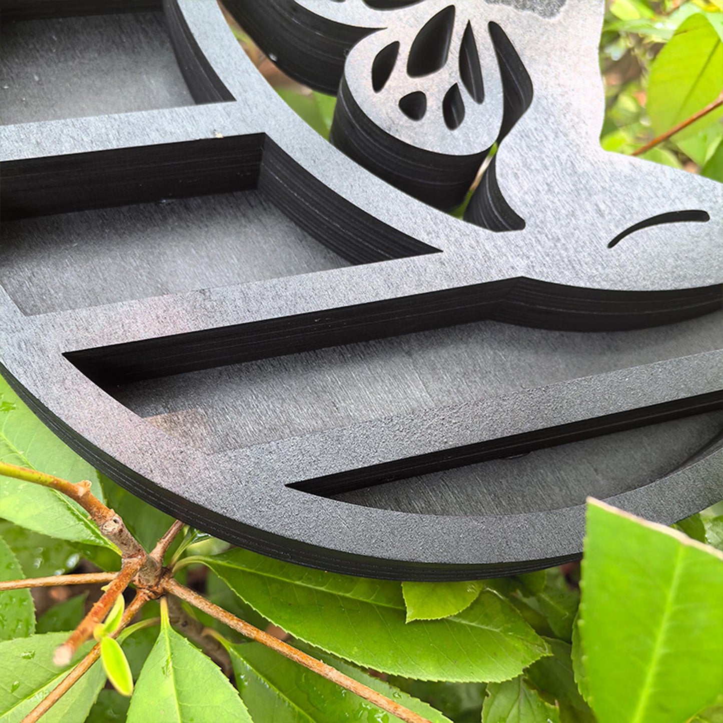 Moon Fairy Crystal Shelf – Wooden Crystal Display Stand with Fairy Design, Chakra Rock Display, Decorative Witchy Room Decor